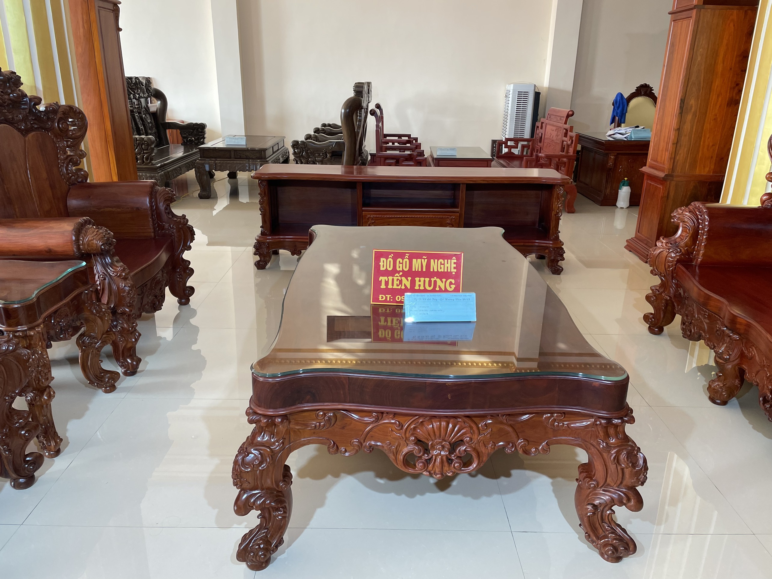 BỘ GHẾ LÁ TÂY GỖ HƯƠNG - 10 MÓN