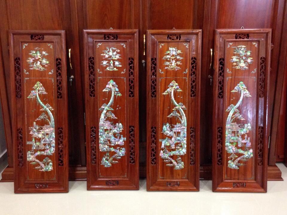 TRANH TỨ QUÝ GỖ HƯƠNG