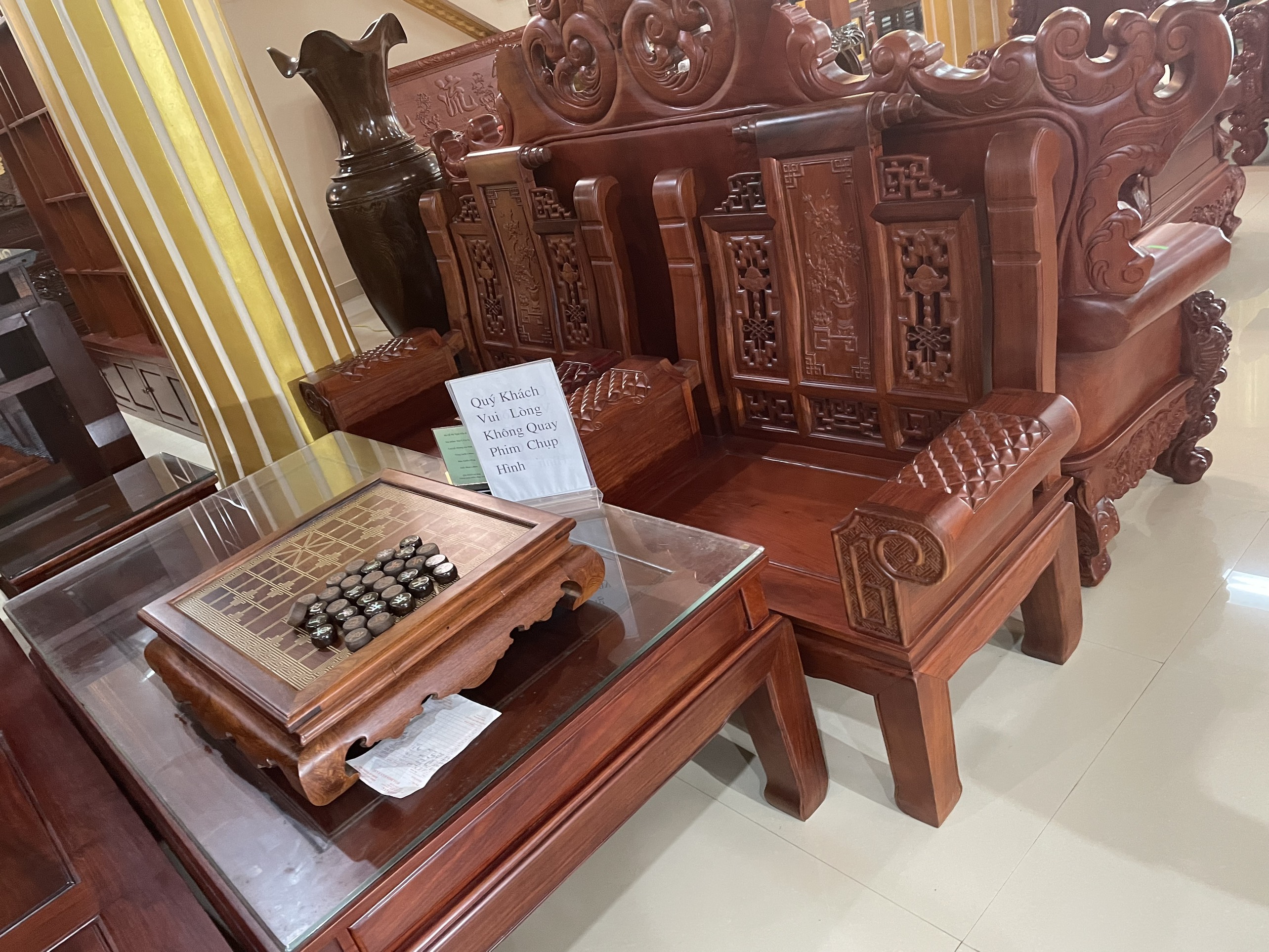 BỘ BÀN GHẾ MINH HỘP GỖ HƯƠNG - 7 MÓN