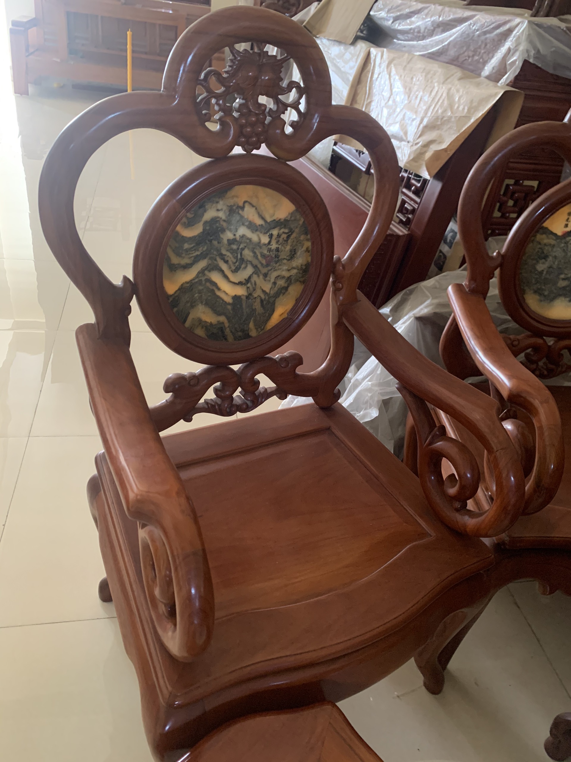 BỘ MÓC 4 GHẾ GỖ GÕ