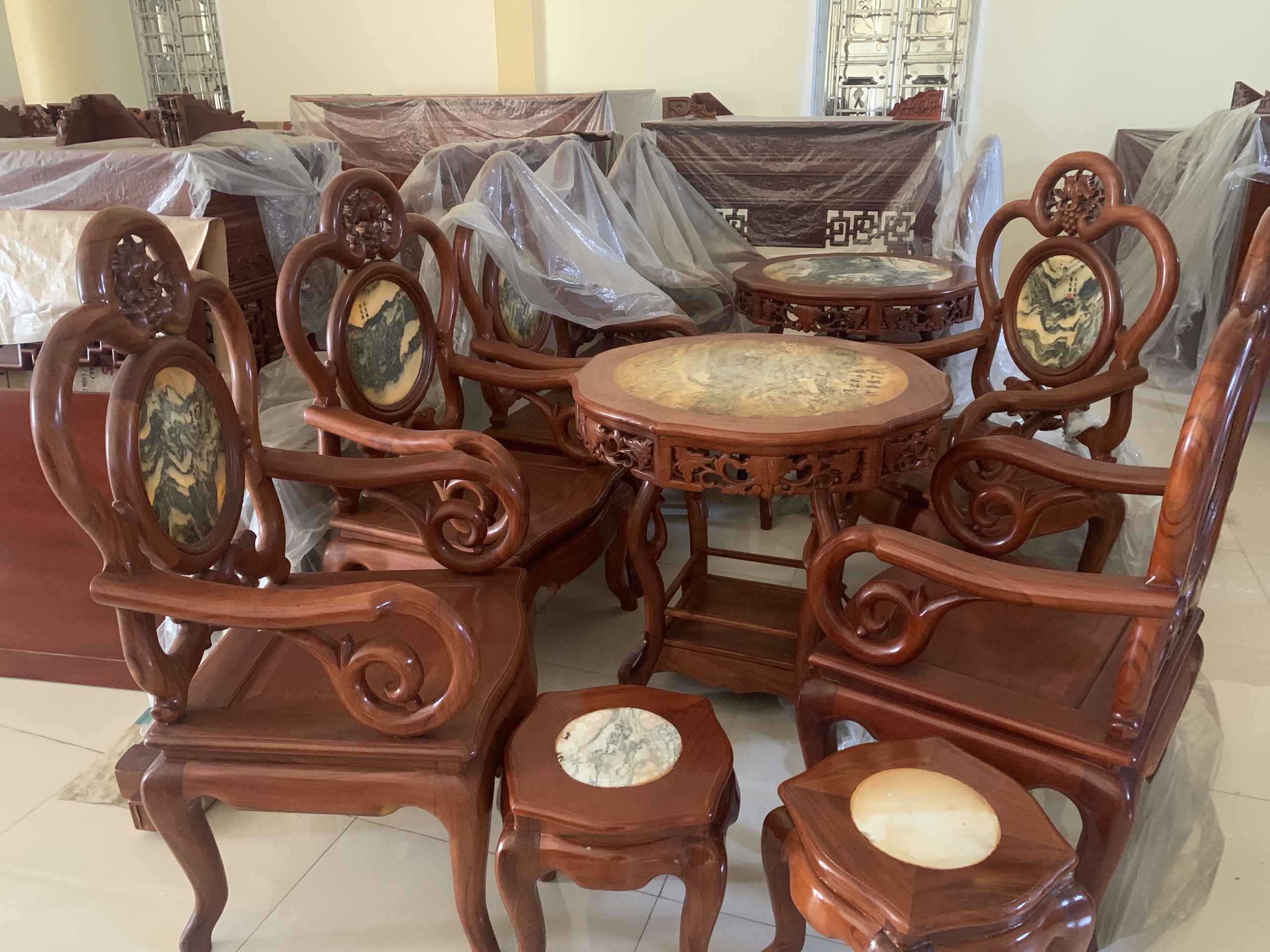 BỘ MÓC 4 GHẾ GỖ GÕ