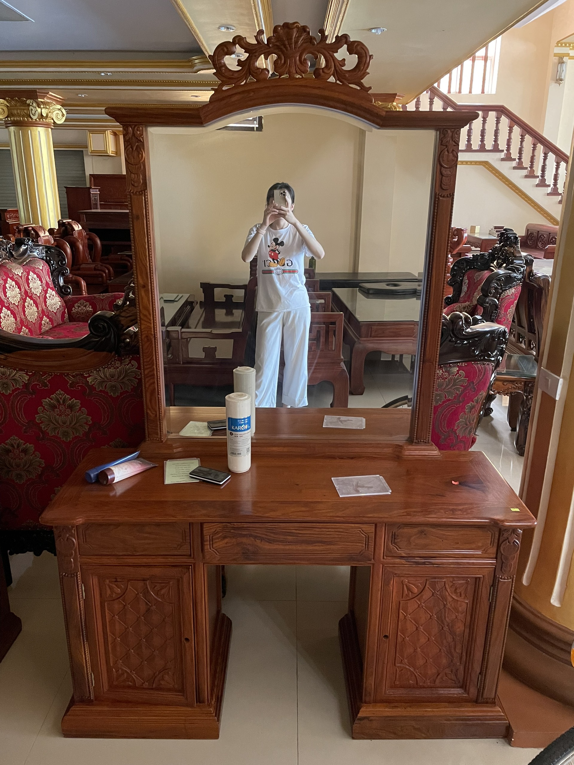 BÀN PHẤN QUẢ TRÁM GỖ HƯƠNG VÂN