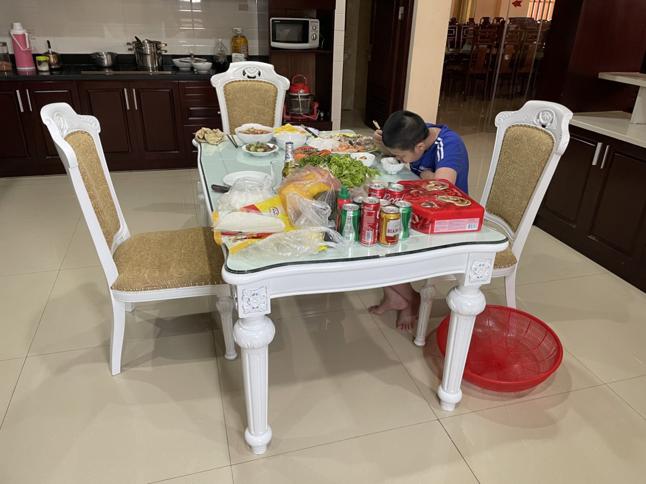BỘ BÀN ĂN GỖ PHAY