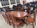 BỘ BÀN ĂN ELIP GÕ HƯƠNG ĐÁ