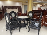BỘ GHẾ TRÚC VÁCH ĐÁ GỖ TRẮC NAM PHI - 5 MÓN