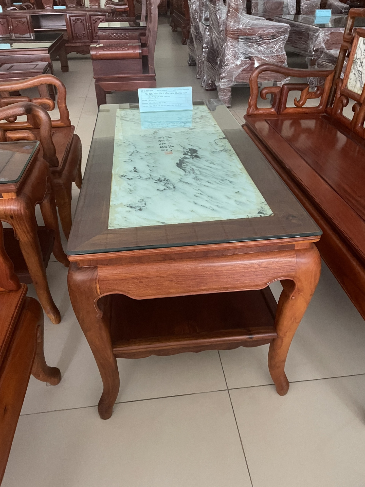 Bộ bàn ghế gỗi Móc Trúc gỗ Hương Đá  7 món