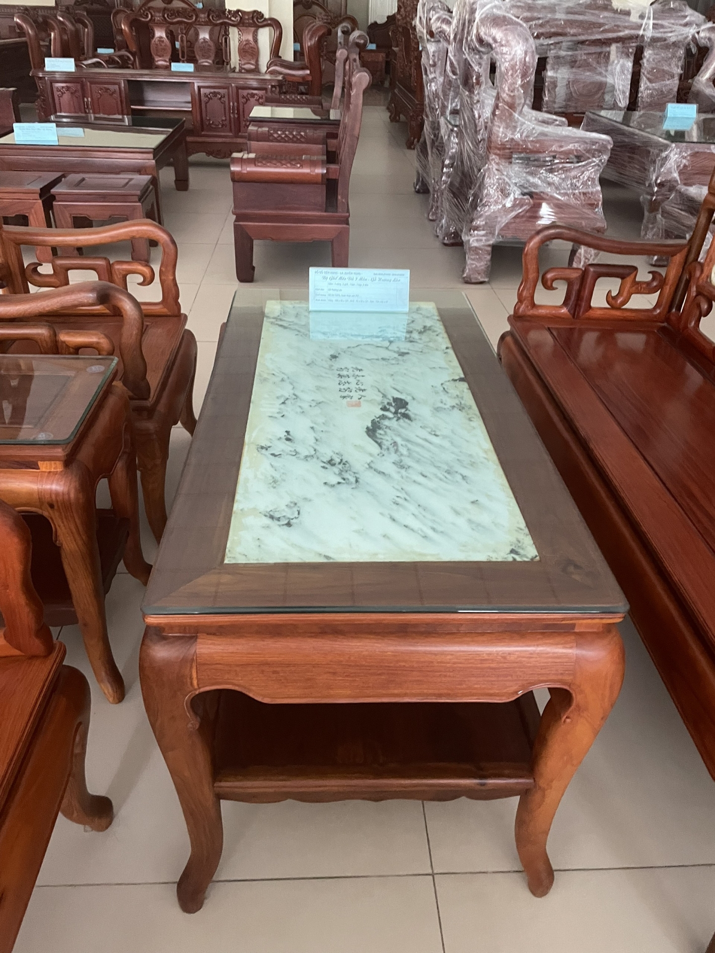 Bộ bàn ghế gỗi Móc Trúc gỗ Hương Đá  7 món