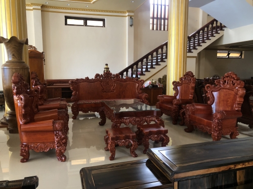 Bộ hoàng gia lá tây hương đá 10 món liền khối 12 cm