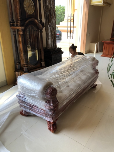 Giường Lười Gỗ Hương Nam Phi Bọc Da