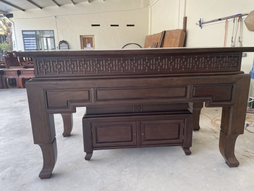 Bàn Thờ Gỗ Gõ - Phun Mài Óc Chó - 2m17 x 1m27