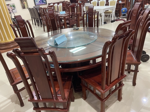 Bộ bàn ăn tròn 8 ghế