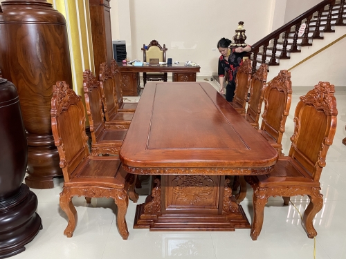 Bộ bàn ăn lá tây hương đá