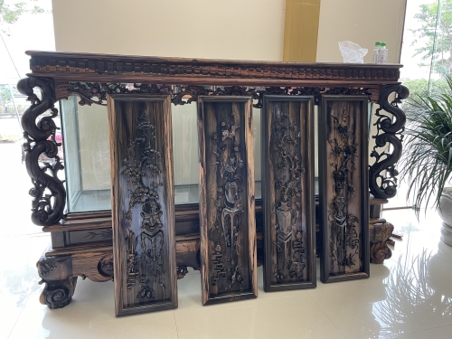 Bộ tranh tứ quý gỗ Mun Lào