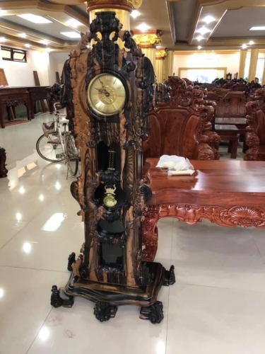 Đồng hồ lá tây gỗ mun Lào