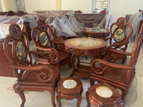 Bộ móc 4 ghế gỗ gõ